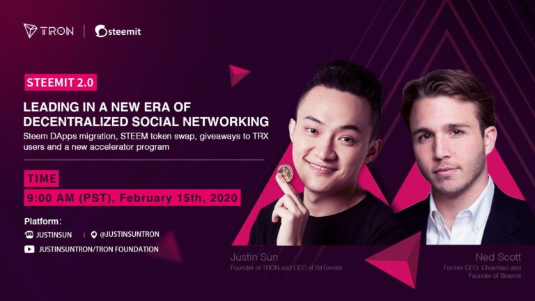 Steemit, TRON Foundation partnership announced